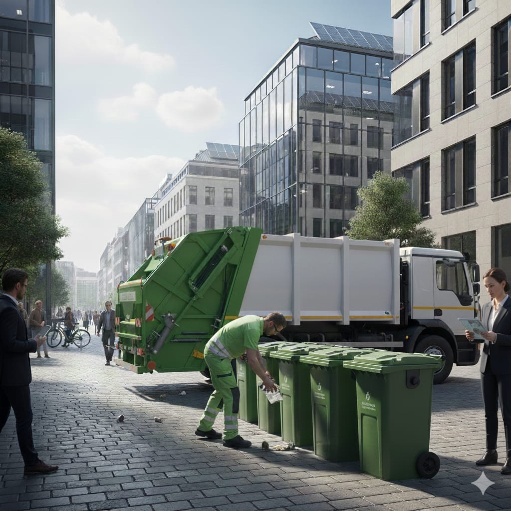 imagem de um homem recolhendo lixo